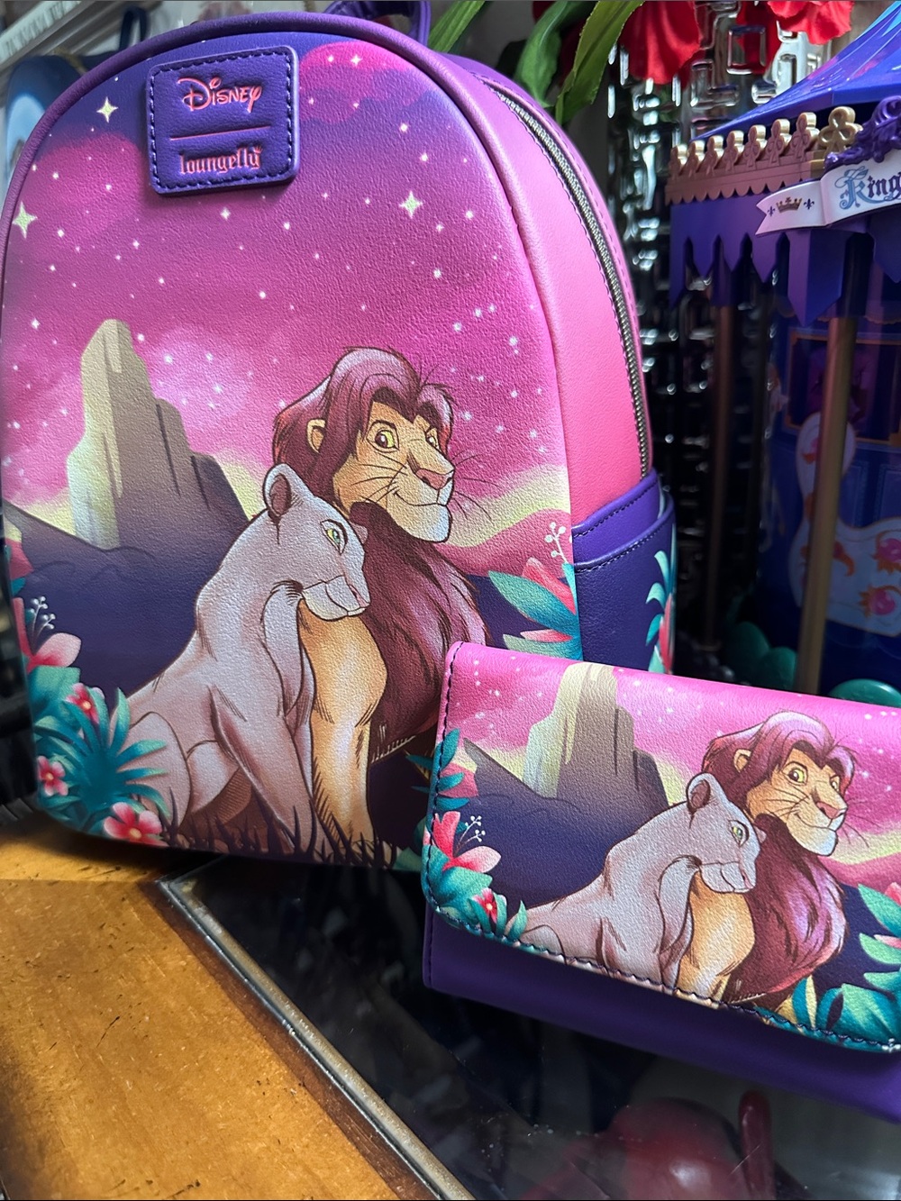 Loungefly The Lion King Nana & simba Pride rock Backpack & Wallet Set NWT